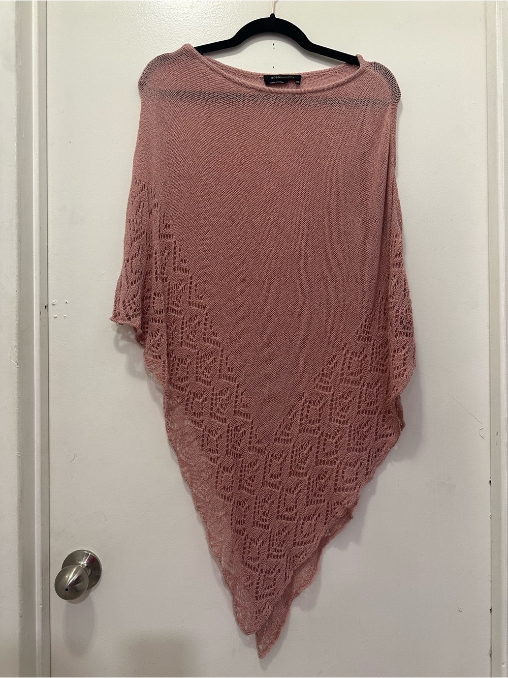 BCBGMaxAzria Pointelle Asymmetric Poncho One Size